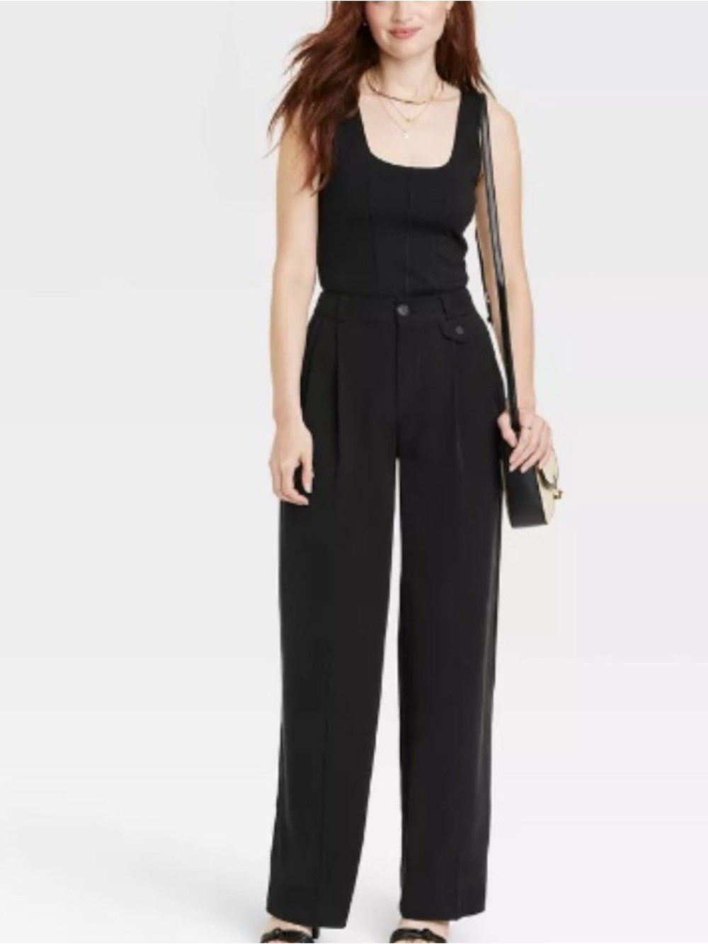 NEW! A New Day Wide-Leg Black High-Waist Trousers - Women